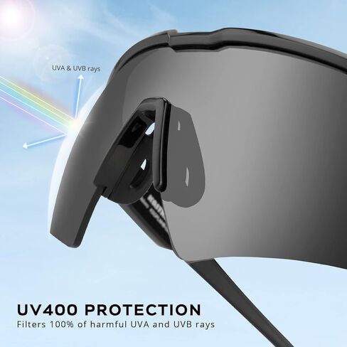 نظارات شمسية رياضية مستقطبة من KastKing Hillsboro للرجال والنساء، مثالية لممارسة رياضة البيسبول وركوب الدراجات والجري وركوب الدراجات، وحماية من الأشعة فوق البنفسجية in Kuwait