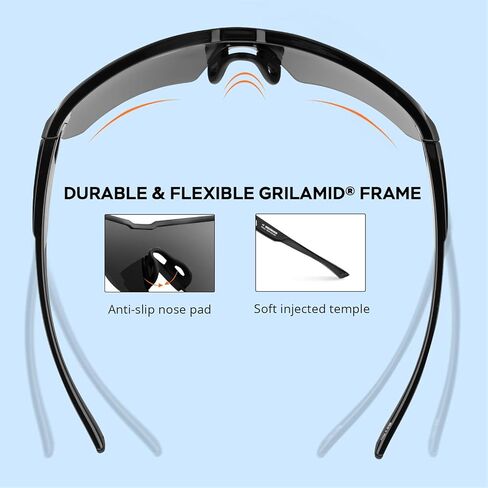 نظارات شمسية رياضية مستقطبة من KastKing Hillsboro للرجال والنساء، مثالية لممارسة رياضة البيسبول وركوب الدراجات والجري وركوب الدراجات، وحماية من الأشعة فوق البنفسجية in Kuwait