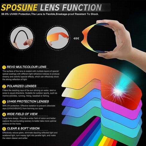نظارات سبوزون المستقطبة لركوب الدراجات للرجال والنساء، نظارات شمسية للدراجات UV400 - نظارات رياضية لركوب الدراجات والبيسبول والجري MTB in Kuwait