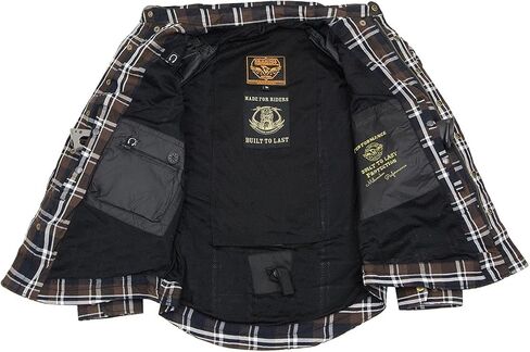 Milwaukee Leather Men's Plaid Flannel Biker Shirt with CE Approved Armor - Reinforced w/Aramid Fibers | MPM - Small in Saudi Arabia
