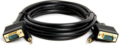 Cmple - VGA Cable Male to Male with 3.5mm Aux Audio Monitor SVGA PC 15 Pin Cord 15 Feet in Kuwait