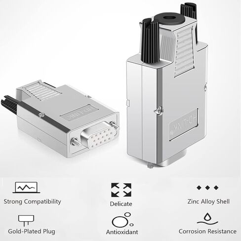 2 قطعة VGA DB15 3Row أنثى محول ، 16 مللي متر أرق حافظة معدنية لحام 3 + 9 D-SUB 15Pin محطة لوحة القطع موصل in Kuwait