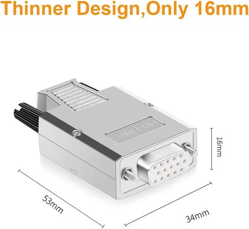 2 قطعة VGA DB15 3Row أنثى محول ، 16 مللي متر أرق حافظة معدنية لحام 3 + 9 D-SUB 15Pin محطة لوحة القطع موصل in Kuwait