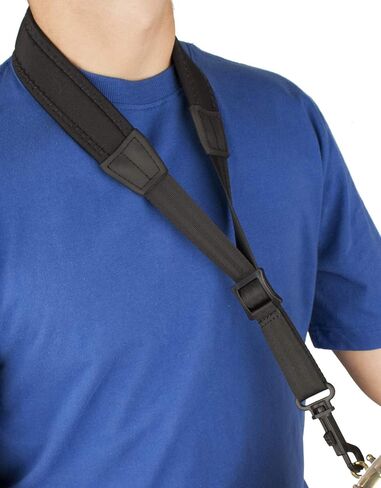 Pro Tec 22" (Regular) Padded Neoprene Saxophone Neck Strap with Plastic Swivel Snap, Black (N310P) in Saudi Arabia