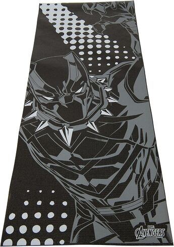 Marvel Black Panther Kids Yoga Mat Non Slip, All Purpose PVC Fitness and Workout Mat for Boys and Girls, Black, 3 mm in Saudi Arabia