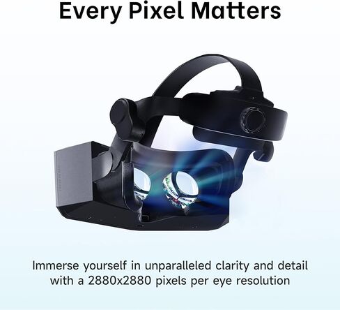 سماعات Pimax Crystal Sim VR - محركات مزدوجة لجهاز الكمبيوتر VR وسماعات الواقع الافتراضي الكل في واحد، لوحات QLED مزدوجة + Mini-Led بدقة 5760x2880، أسود أنقى وشفاف كريستالي، 256 جيجا in Kuwait