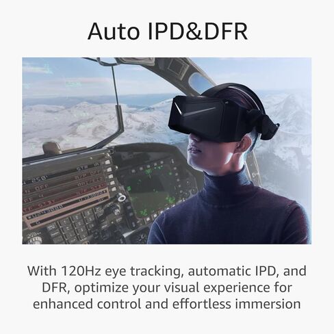 سماعات Pimax Crystal Sim VR - محركات مزدوجة لجهاز الكمبيوتر VR وسماعات الواقع الافتراضي الكل في واحد، لوحات QLED مزدوجة + Mini-Led بدقة 5760x2880، أسود أنقى وشفاف كريستالي، 256 جيجا in Kuwait