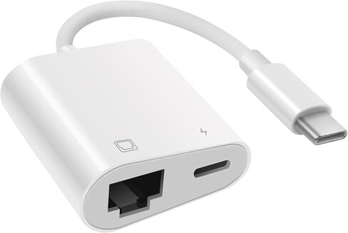 محول YAODHAOD USB C إلى إيثرنت مع الشحن، 2 في 1 من النوع C إلى محول إيثرنت RJ45، يدعم شبكة إيثرنت 100 ميجابت في الثانية متوافقة مع أجهزة Android/i-Pad Pro/Mac/Galaxy وUSB C in Saudi Arabia