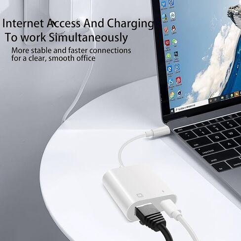محول YAODHAOD USB C إلى إيثرنت مع الشحن، 2 في 1 من النوع C إلى محول إيثرنت RJ45، يدعم شبكة إيثرنت 100 ميجابت في الثانية متوافقة مع أجهزة Android/i-Pad Pro/Mac/Galaxy وUSB C in Saudi Arabia