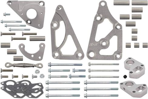 ICT Billet LS Turnbuckle Alternator Relocation Kit w/ LS1 Power Steering and Water Pump Made in USA Aluminum Compatible with GM Chevy 5.3 6.0 6.2 LS1 LM7 LR4 LQ4 LS6 L59 LQ9 LM4 L33 in Saudi Arabia
