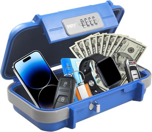 MRY Portable Lock Box Combination Security Case LockBox with Code Waterproof Anti-Theft Portable Safety Lock Box with Removable Chain (Black Color) in Saudi Arabia
