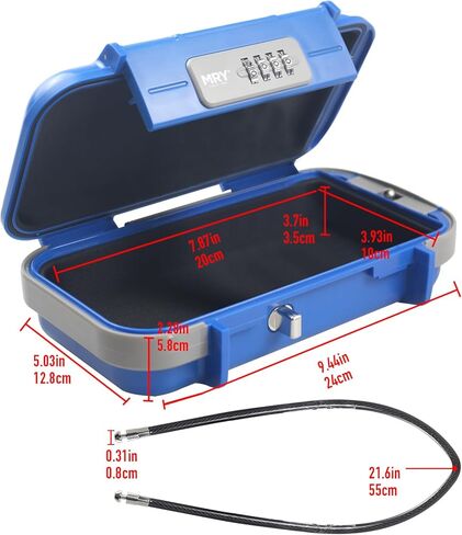 MRY Portable Lock Box Combination Security Case LockBox with Code Waterproof Anti-Theft Portable Safety Lock Box with Removable Chain (Black Color) in Saudi Arabia