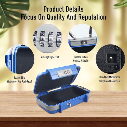 MRY Portable Lock Box Combination Security Case LockBox with Code Waterproof Anti-Theft Portable Safety Lock Box with Removable Chain (Black Color) in Saudi Arabia