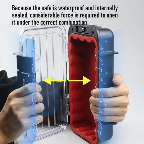 Portable Safe Box,Translucency Combination Safe with Removable Cable,Set Your Own Combination,For Travel,Family and Outdoor Camping Activities Red in Saudi Arabia