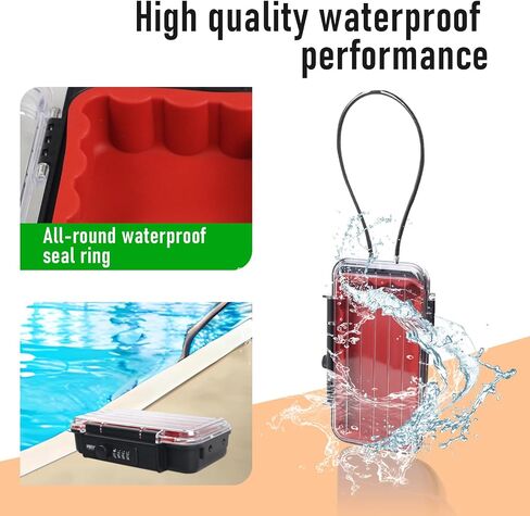Portable Safe Box,Translucency Combination Safe with Removable Cable,Set Your Own Combination,For Travel,Family and Outdoor Camping Activities Red in Saudi Arabia