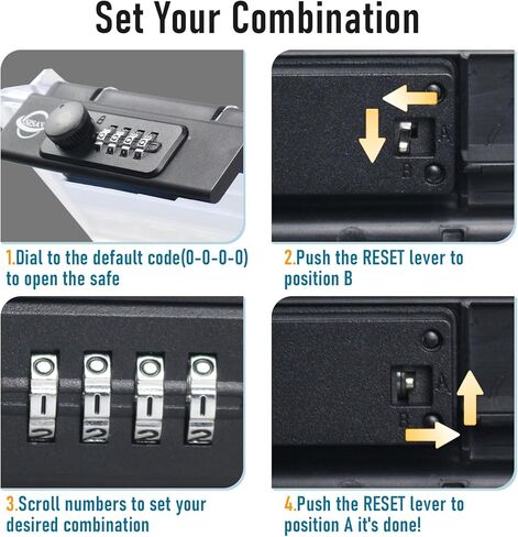 Portable Safe Box,Translucency Combination Safe with Removable Cable,Set Your Own Combination,For Travel,Family and Outdoor Camping Activities Red in Saudi Arabia