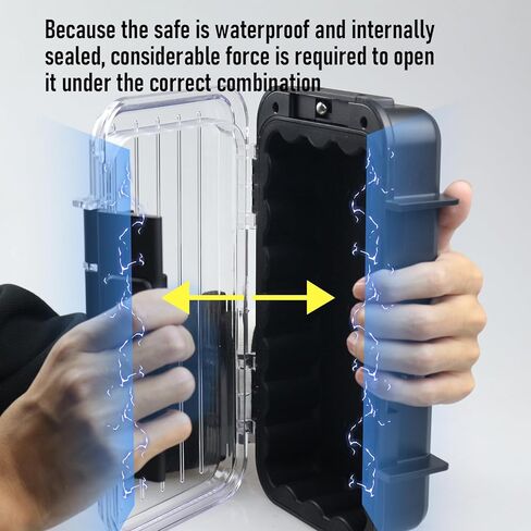 Portable Safe Box,Translucency Combination Safe with Removable Cable,Set Your Own Combination,For Travel,Family and Outdoor Camping Activities Red in Kuwait