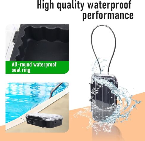 Portable Safe Box,Translucency Combination Safe with Removable Cable,Set Your Own Combination,For Travel,Family and Outdoor Camping Activities Red in Kuwait