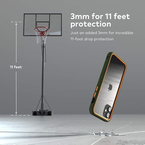 حافظة RhinoShield Bumper متوافقة مع [iPhone 12 Mini] | CrashGuard NX - غطاء حماية بتصميم نحيف ممتص للصدمات 3.5M / 11ft حماية من السقوط - أحمر in Saudi Arabia
