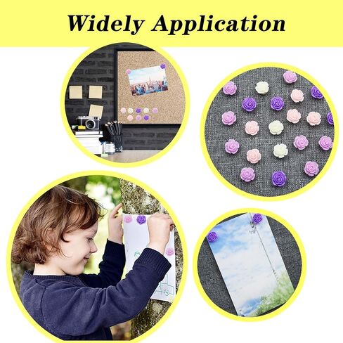 60Pcs Decorative Pushpins, Red Rose Flower Push Pin with Gradient Color, Cork Board Tacks, Bulletin Board Tacks, Thumb Tack Decorative for CorkBoard, Office Organization, School or Home in Saudi Arabia