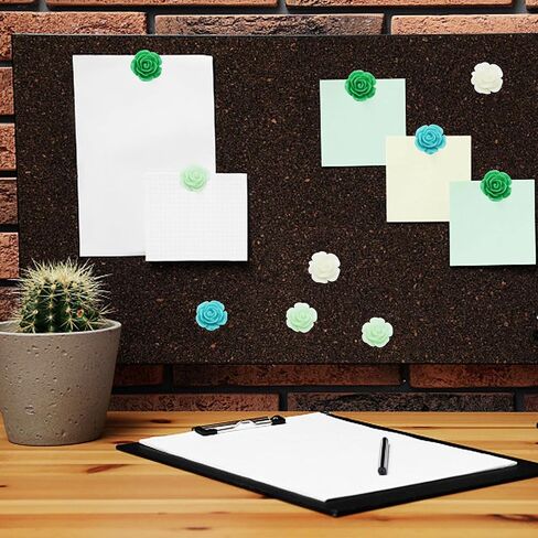 60Pcs Decorative Pushpins, Red Rose Flower Push Pin with Gradient Color, Cork Board Tacks, Bulletin Board Tacks, Thumb Tack Decorative for CorkBoard, Office Organization, School or Home in Saudi Arabia