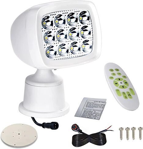 قارب بقعة ضوء الأضواء البحرية للقوارب البحث أضواء LED لاسلكي للتحكم عن بعد 60 واط 12-24 فولت in Kuwait