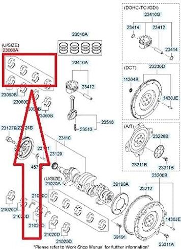 مجموعة محمل قضيب التوصيل الأصلي OEM 23060-2B913 / 230602B913 لكيا ريو 12-17 / يستبدل 230602B911 in Saudi Arabia