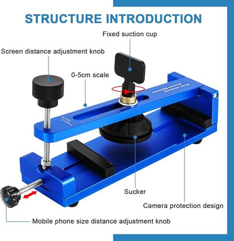 آلة أداة فصل شاشة الهاتف MXBAOHENG مع كوب شفط، مجموعة أدوات إزالة شاشة الهاتف المحمول لشاشة الهاتف LCD 6 بوصة 6.4 بوصة (أزرق) in Kuwait