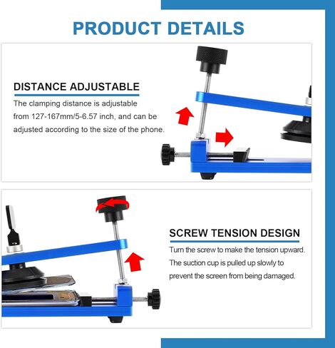 آلة أداة فصل شاشة الهاتف MXBAOHENG مع كوب شفط، مجموعة أدوات إزالة شاشة الهاتف المحمول لشاشة الهاتف LCD 6 بوصة 6.4 بوصة (أزرق) in Kuwait