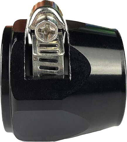 4AN Hex Hose Finisher Clamp Fuel Line Hose End Fitting Oil Water Pipe Adapter Black Aluminum, Pack of 2 in Saudi Arabia