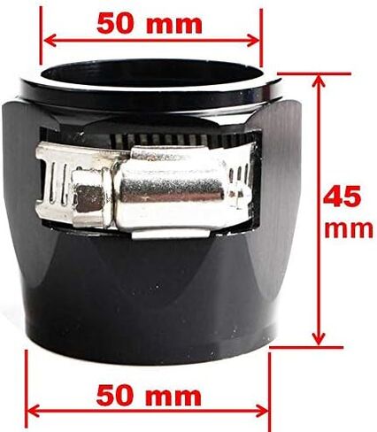 4AN Hex Hose Finisher Clamp Fuel Line Hose End Fitting Oil Water Pipe Adapter Black Aluminum, Pack of 2 in Saudi Arabia