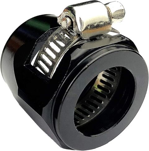 4AN Hex Hose Finisher Clamp Fuel Line Hose End Fitting Oil Water Pipe Adapter Black Aluminum, Pack of 2 in Saudi Arabia