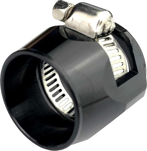 4AN Hex Hose Finisher Clamp Fuel Line Hose End Fitting Oil Water Pipe Adapter Black Aluminum, Pack of 2 in Saudi Arabia