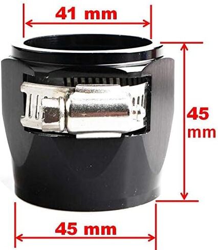 4AN Hex Hose Finisher Clamp Fuel Line Hose End Fitting Oil Water Pipe Adapter Black Aluminum, Pack of 2 in Saudi Arabia