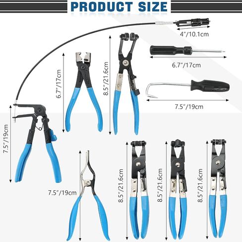 DASBET 9pcs Wire Long Reach Hose Clamp Pliers Set Fuel Oil Water Hose Auto Tools in Saudi Arabia