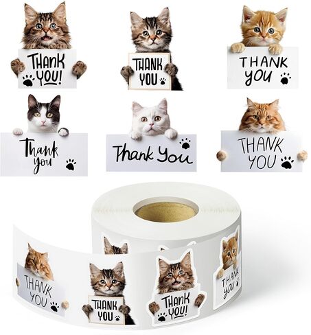600 Pcs Cute Dog Thank You Stickers, Roll of 6 Adorable Puppy Adhesive Label Tags for Pet Store Hospital Small Business Envelope Seals Packaging Giveaways Handmade Crafts Gifts Party Favors in Kuwait