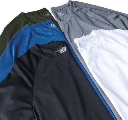 1/5 حزمة من قمصان الجري للرجال، قمصان رياضية مناسبة للجفاف في صالة الألعاب الرياضية، قمصان رياضية رائعة قابلة للتنفس in Kuwait