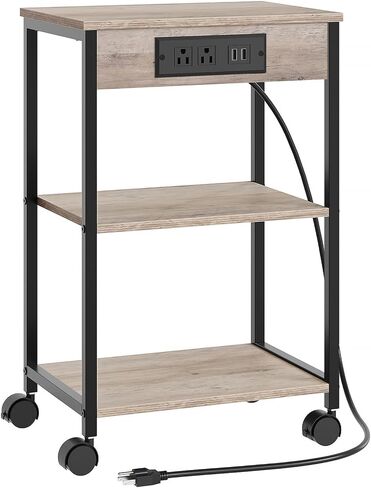Printer Table Stand, Mobile 3 d. Printer Stand, Small Printer cart with Charging Station and Wheels, Home Printer Stand for File Storage, Retro Brown DY01MFB in Saudi Arabia