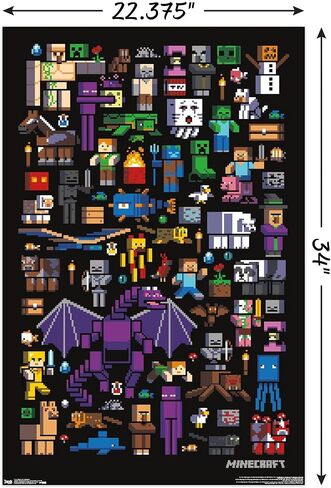 Trends International Minecraft - Mobbery Wall Poster, 22.375" x 34", Unframed Version in Saudi Arabia
