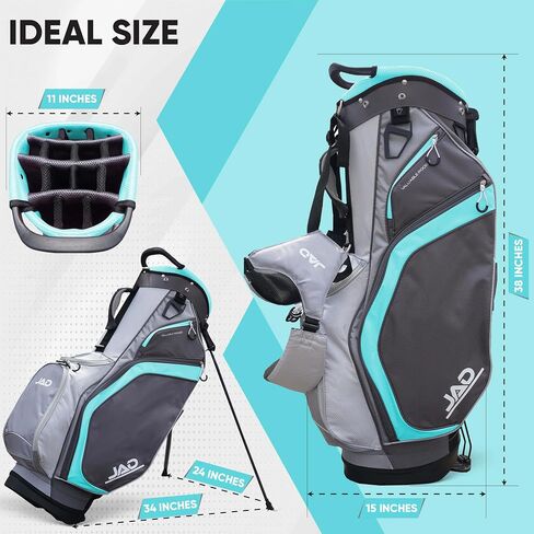 JAD PRO Golf، حقيبة جولف يومية ممتازة للرجال والنساء، فواصل علوية بـ 14 اتجاهًا، خفيفة الوزن للغاية، سهلة الحمل، جيوب كبيرة للملحقات، متينة مقاومة للماء in Saudi Arabia