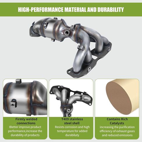 Catalytic Converter Compatible with Nissan Altima 2.5L L4 Engine 2007 2008 2009 2010 2011 2012 2013 140E2-ZX31E 140E2-JA02E Exhaust Manifold with Gasket in Kuwait