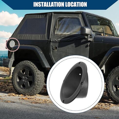 52127675AC / خلفي / غطاء عنق حشو خزان الوقود لسيارة جيب رانجلر TJ 1997-2006 / ديكور / بلاستيك / 1 قطعة / أسود in Kuwait