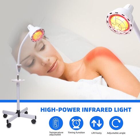 Infrared-Light-Red-Heat-lamp - 275W Near Red Infrared Heat Lamp for Relieve Joint Pain and Muscle Aches for Body Standing Heat Lamp in Kuwait