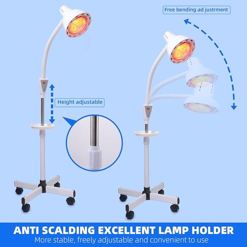 Infrared-Light-Red-Heat-lamp - 275W Near Red Infrared Heat Lamp for Relieve Joint Pain and Muscle Aches for Body Standing Heat Lamp in Kuwait
