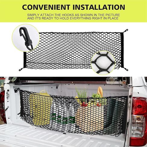 Truck Bed Cargo Net for Trunk Storage，Mesh Storage Cargo Trunk Organize Grocery Holder，Cargo Net for Pickup Truck Bed Automotive Cargo Nets in Saudi Arabia