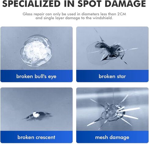 طقم إصلاح الزجاج الأمامي، طقم إصلاح الزجاج الأمامي للشقوق التلقائية، طقم إصلاح شرائح الزجاج الأمامي للسيارة مع محاقن الضغط، قطعتان من راتنج إصلاح الزجاج الأمامي لإصلاح الشقوق والرقائق والخدوش على شكل نجمة in Kuwait