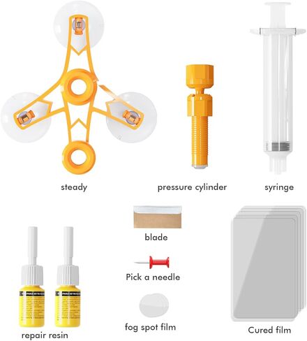 طقم إصلاح الزجاج الأمامي، طقم إصلاح الزجاج الأمامي للشقوق التلقائية، طقم إصلاح شرائح الزجاج الأمامي للسيارة مع محاقن الضغط، قطعتان من راتنج إصلاح الزجاج الأمامي لإصلاح الشقوق والرقائق والخدوش على شكل نجمة in Kuwait