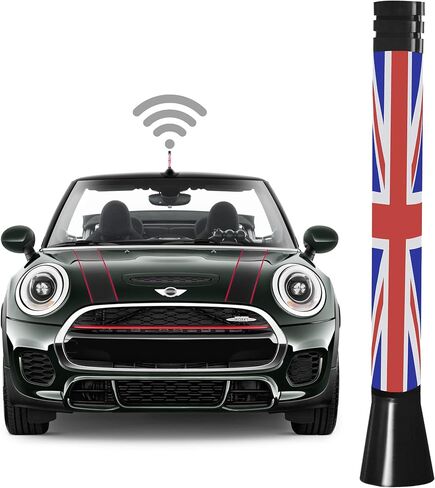 4 Inch Red Flag Short Antenna for BMW Mini Cooper (2001-2022), Mini Cooper Antenna Replacement Mast in Saudi Arabia