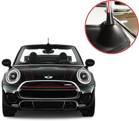 4 Inch Red Flag Short Antenna for BMW Mini Cooper (2001-2022), Mini Cooper Antenna Replacement Mast in Saudi Arabia