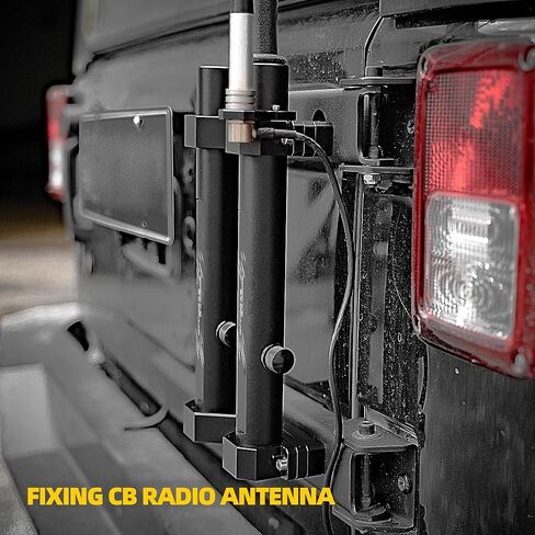 Antenna Mount Flagpole Holder 2 Pole Mount Tailgate Hinge Double Flagpole Bracket Compatible with 2007-2023+ Wrangler JK/JKU JL/JLU in Kuwait